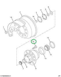 2502212C1 STUD WHEEL HUB RT