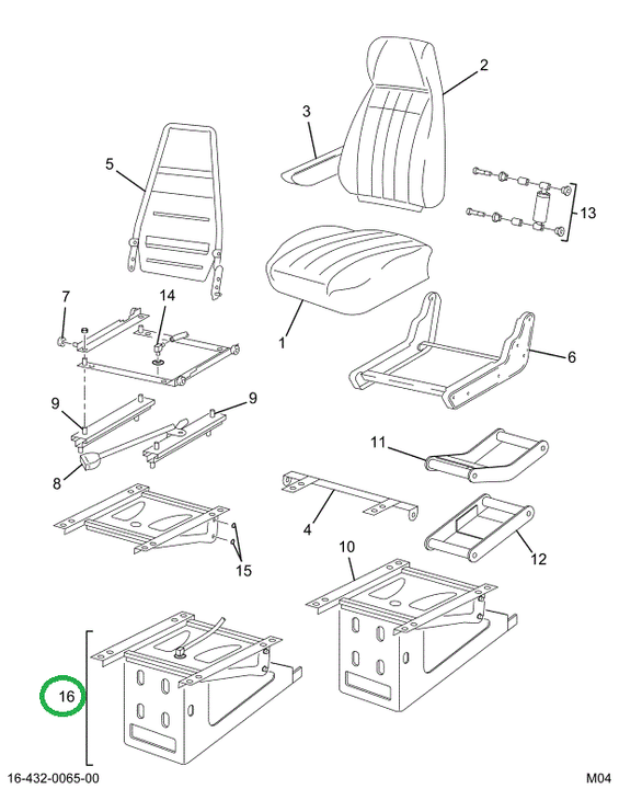 2502306C1 Base, Seat, Driver, Swivel