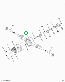 2502532C1 Housing, Axle, Forward/rear