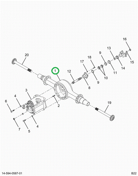 2502532C1 Housing, Axle, Forward/rear