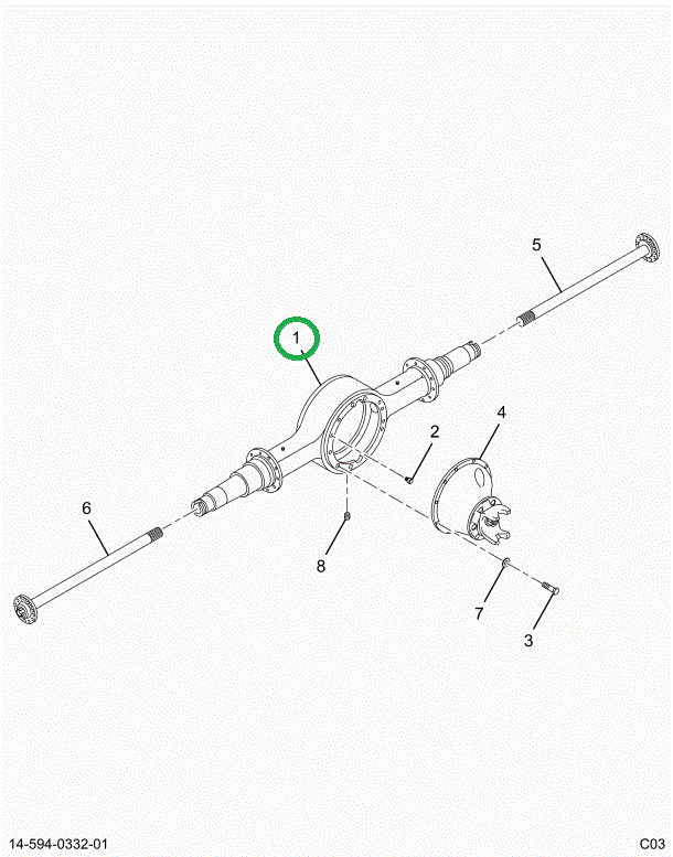 2502541C1 Housing, Axle, Rear