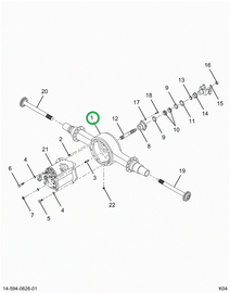 2502908C1 HOUSING F/R AXLE 14GSB AIR SW