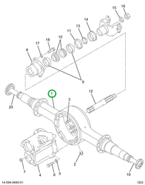 2502924C1 HOUSING R/R AXLE 14GRS AIR