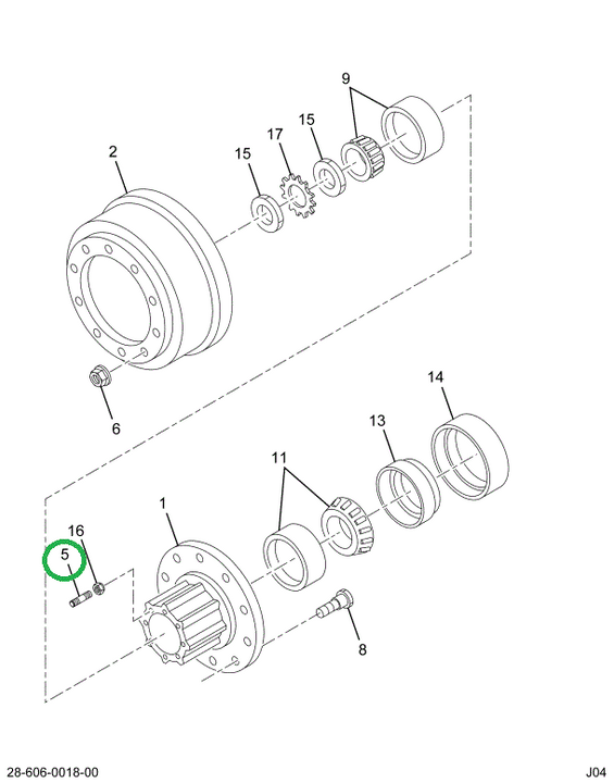 2503857C1 NUT,STUD WHL HUB 5/8 X 3.38