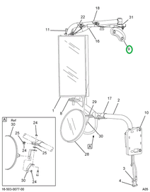 2503940C1 BRACKET MIRROR UPR MTG RH
