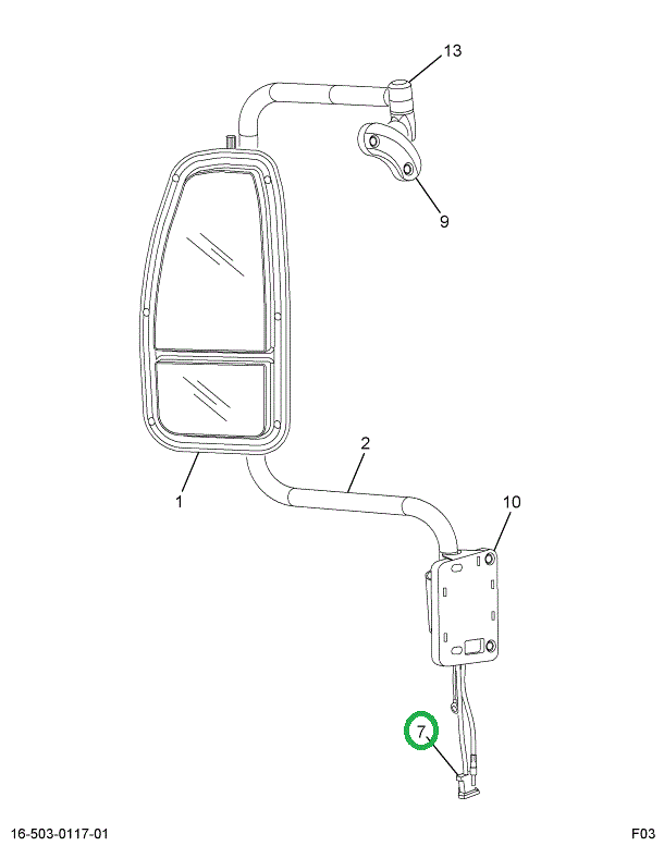 2503965C91 HARNESS MIRROR HTD/MTRZD W/CB