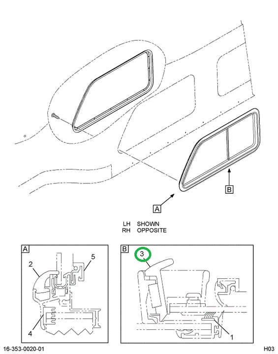 2504115C91 Handle, Sliding Window Rear Si