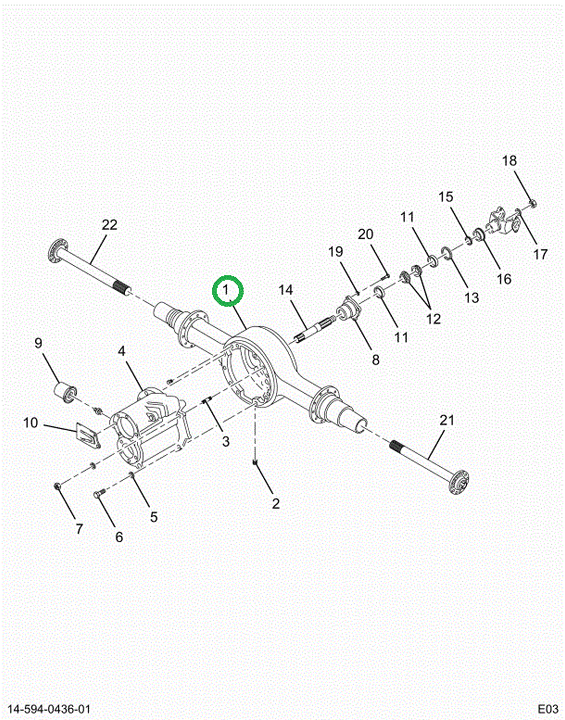 2504220C1 Housing, Forward Rear Axle W/b
