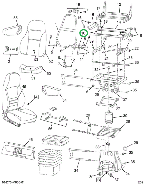 2505006C1 BRACKET SEAT RECLINE LIMITING