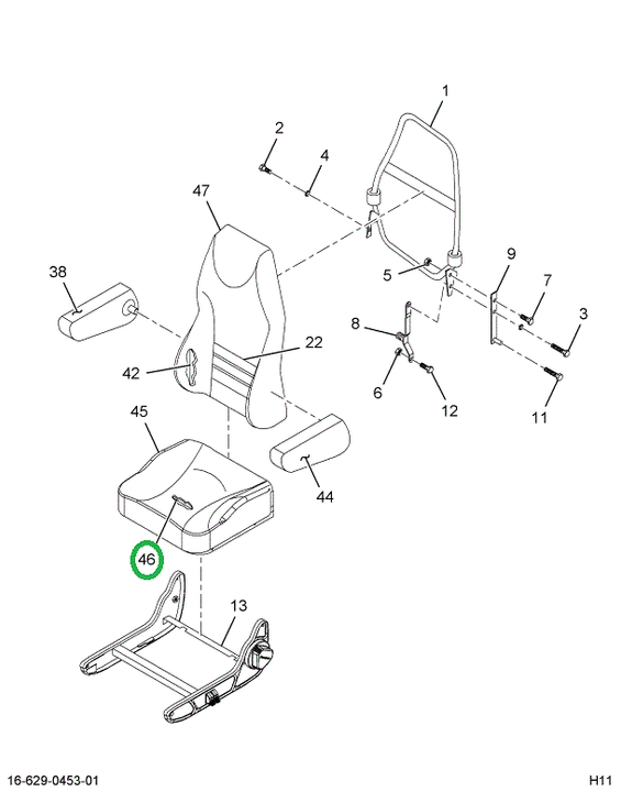 2505895C92 CUSHION,SEAT GRY CL/VN