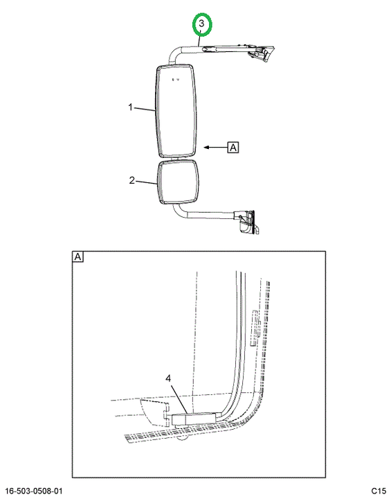 2514653C1 Bracket, Mirror, Rmt Htd Cb Sa