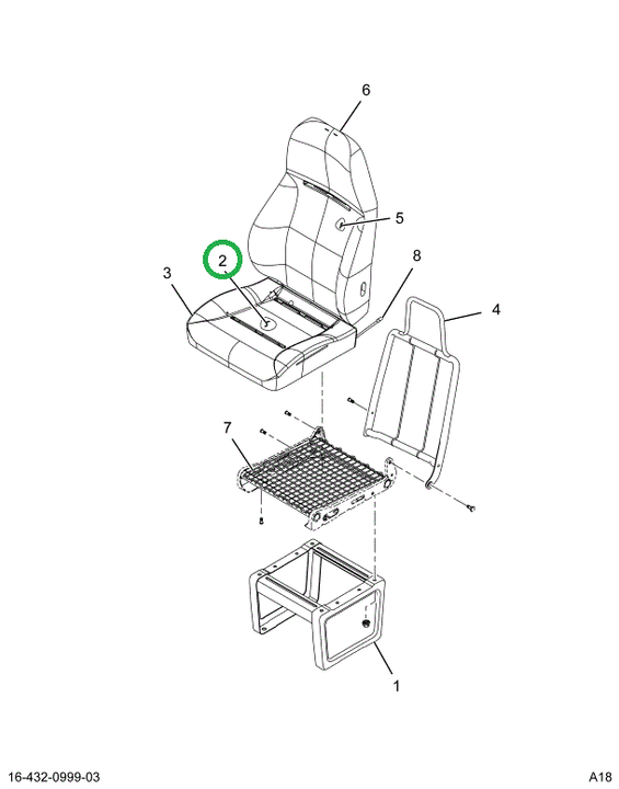 2514716C1 CUSHION,  SEAT CUSH FOAM