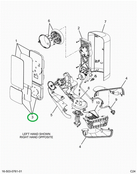 2514726C3 MIRROR,KIT, CONVEX GLASS, RH,