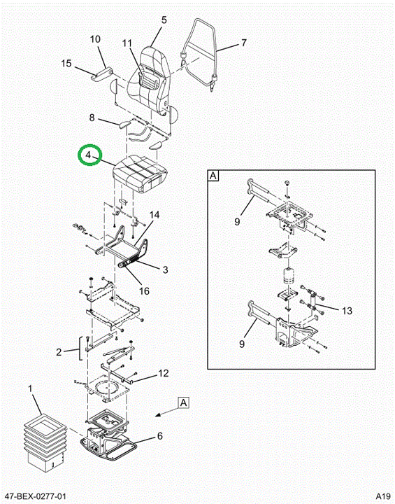 2515059C91 Cushion, Seat, Drivers Assy, B