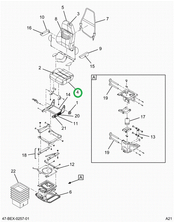 2515060C91 Cushion, Seat, Drivers Assy, G