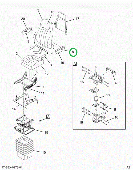 2515069C1 Upholstery, Armrest, Bus, Driv