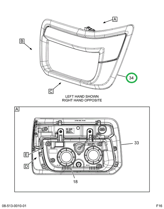 2515410C91 LIGHT,HEAD, RH