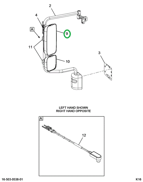 2515517C1 BRACKET,MIRROR HEAD, MAIN, NH,