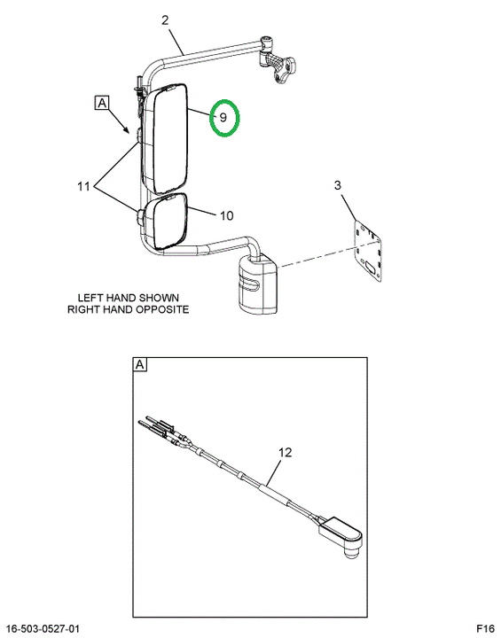 2515518C1 BRACKET,MIRROR HEAD, MAIN, NH,