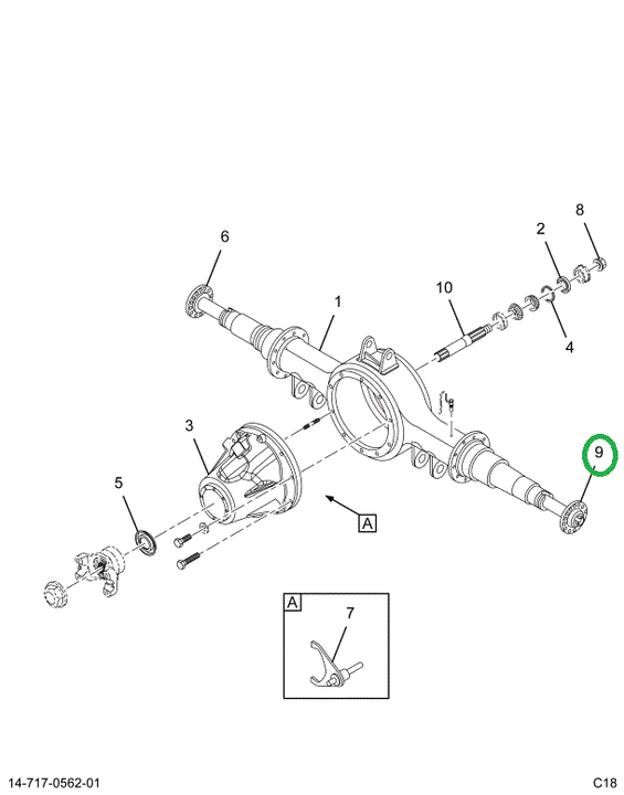 2515532C91 SHAFT,AXLE SHAFT LT LONG ARM