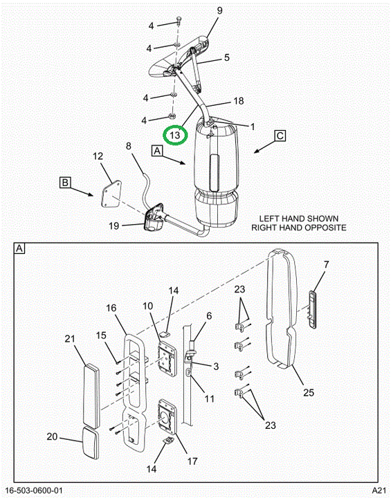 2515920C91 Bracket Assembly, Left Hand Ch
