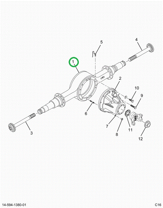 2516119C91 Housing, Rear Rear Axle R40-15