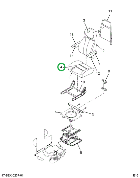 2516206C91 Cushion Seat Assembly With Out