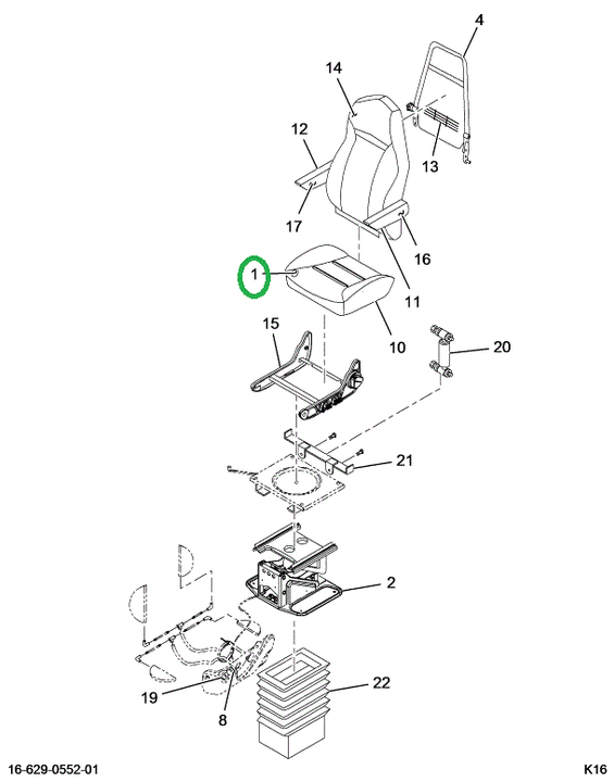 2516492C91 CUSHION,UPHSTRD CUSHION, CHARC