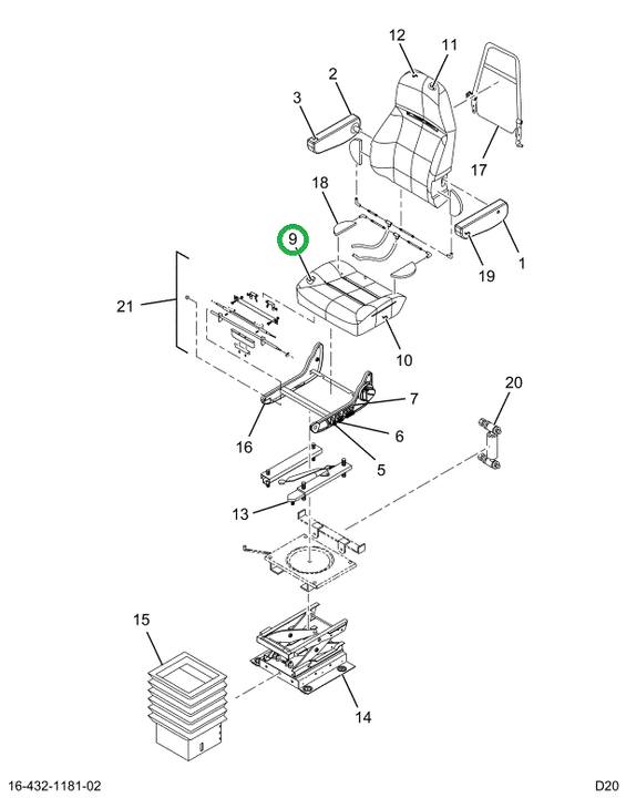 2516500C91 CUSHION,UPHSTRD CUSHION, CHARC