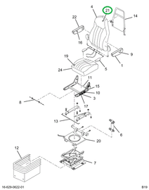2516516C91 CUSHION,UPHLSTRD BCK, CHRCL/BL