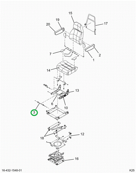 2516560C1 Adjuster, Front Seat