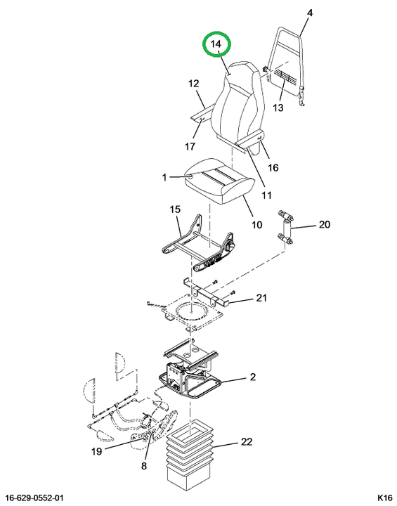 2516571C1 CUSHION,UPHOLSTERED BACK