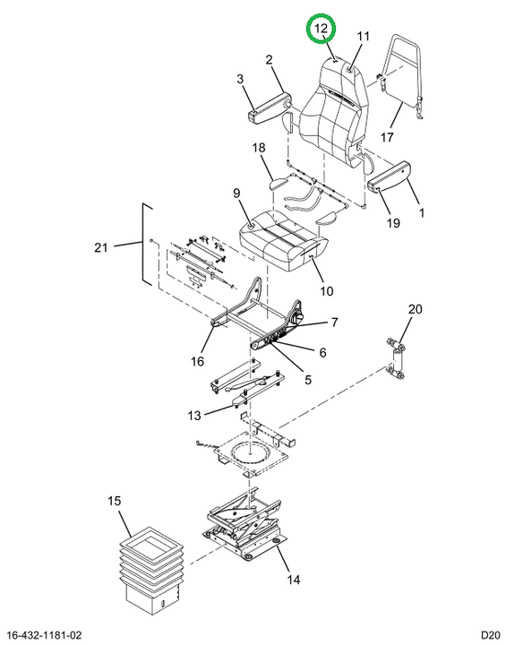 2516617C1 Cover, Seat Back