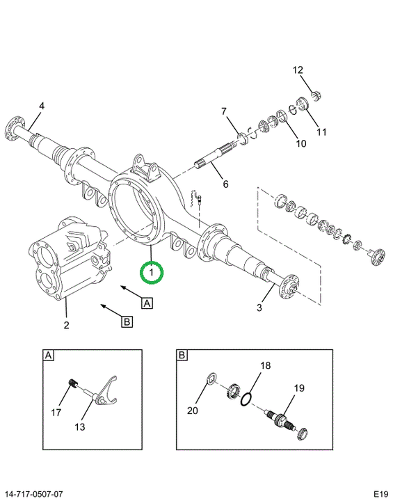 2516727C91 Housing, Axle Forward Rear D40