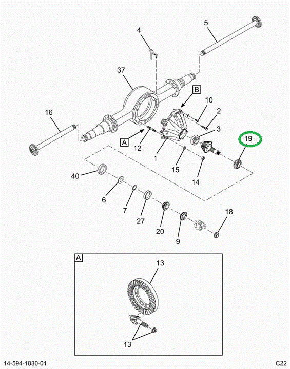 2517229C91 BEARING CONE, PINION INNER