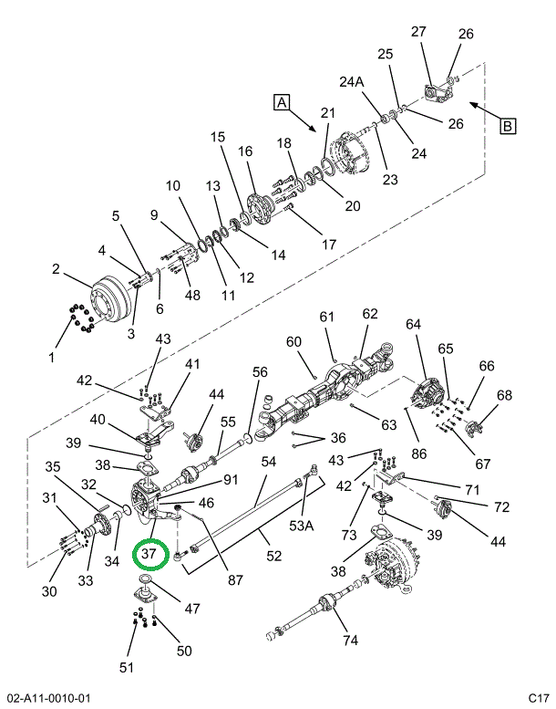 2517422C91 Knuckle, Steering Assembly Rig