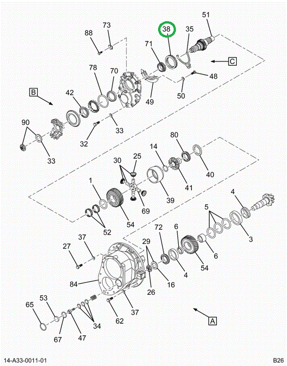 2518088C91 DIFFERNTIAL, INNER AXLE
