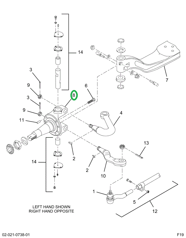 2518200C91 Knuckle, Steering Left