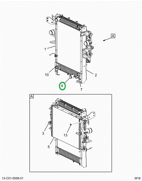 2518519C91 RADIATOR ASSEMBLY WITH OIL COO
