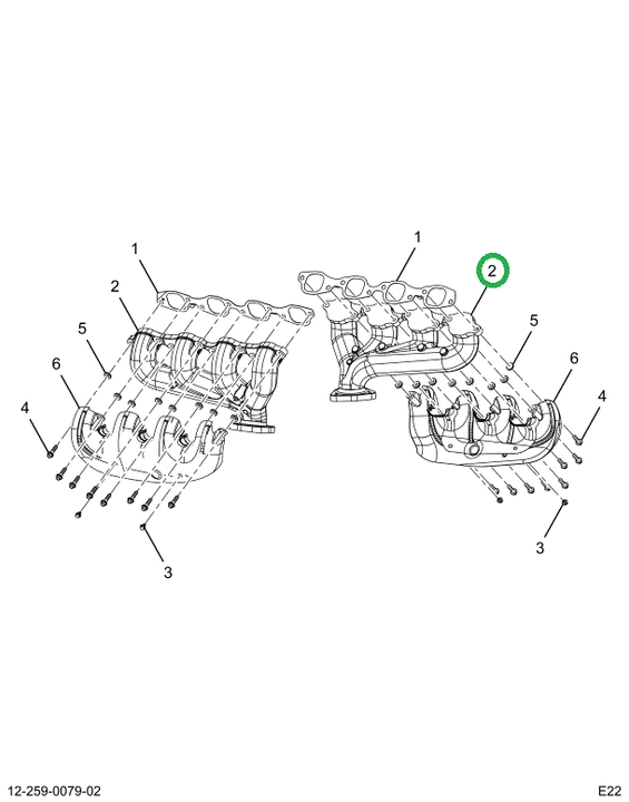 2518620C1 MANIFOLD, EXHAUST