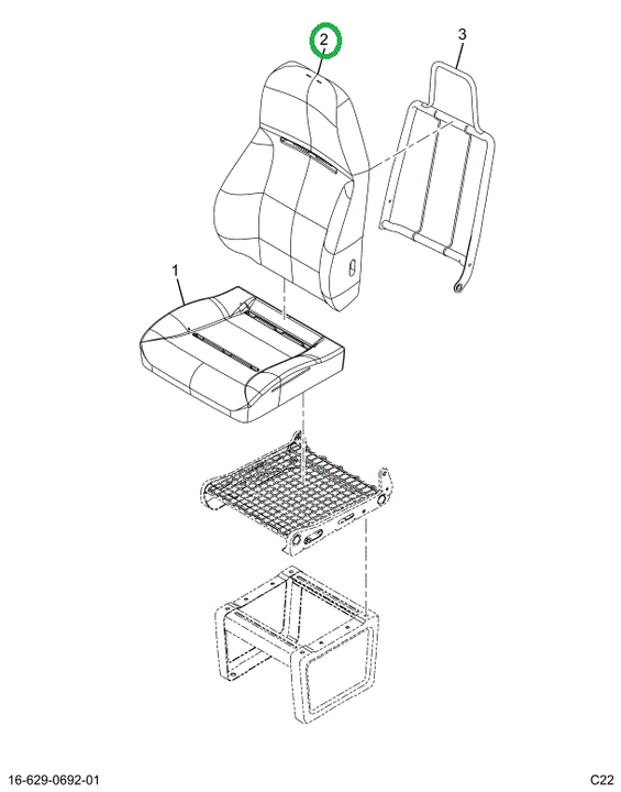 2519161C1 COVER, SEAT BACK, CHARCOAL