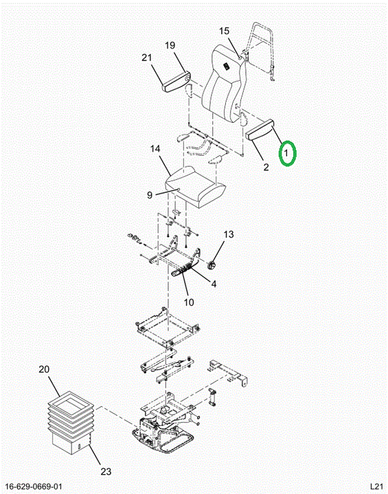 2519165C91 REST,UPH ARM LH CHAR CLOTH