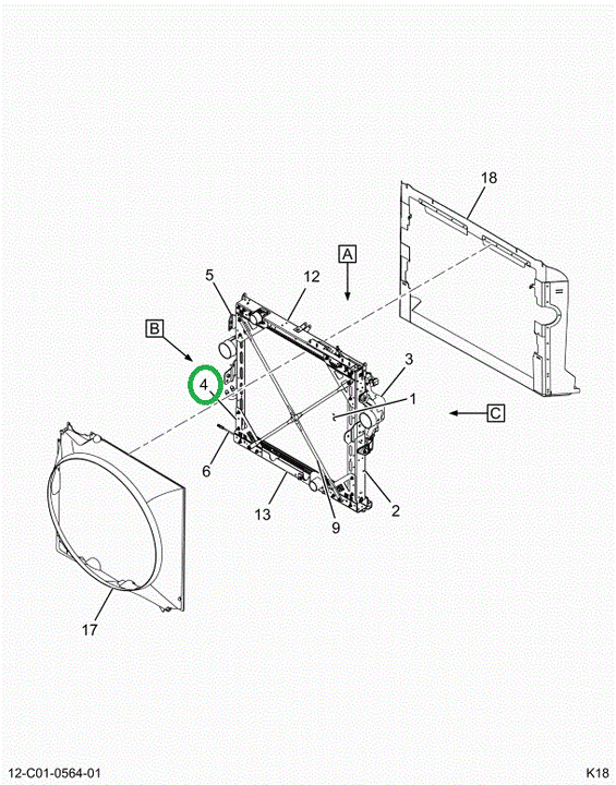 2519402C91 CHANNEL, RADIATOR LEFT SIDE SU