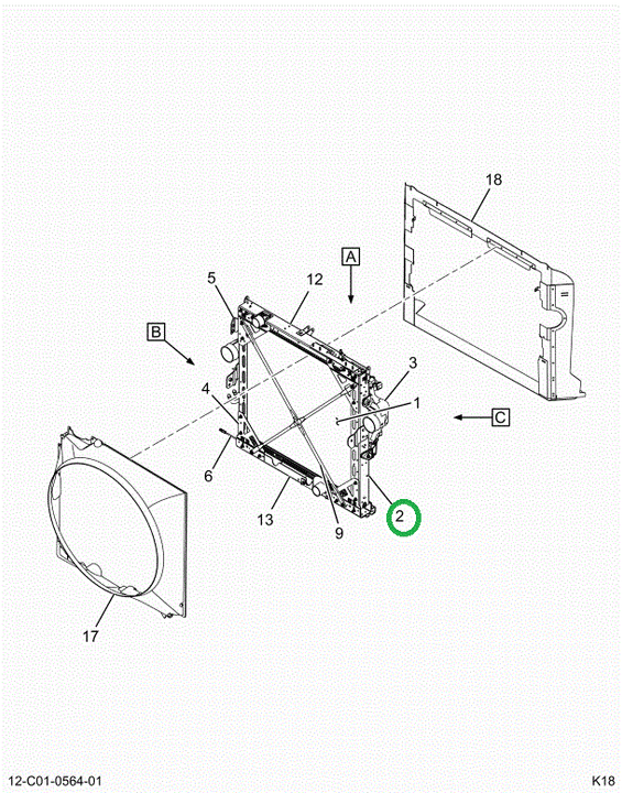 2519406C91 CHANNEL, RADIATOR RIGHT SIDE S