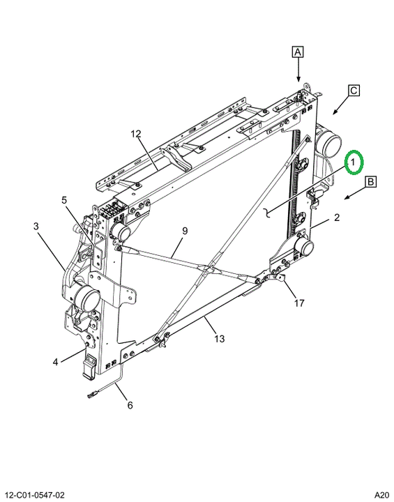 2519443C91 RADIATOR, ASSEMBLY, CORE AND T