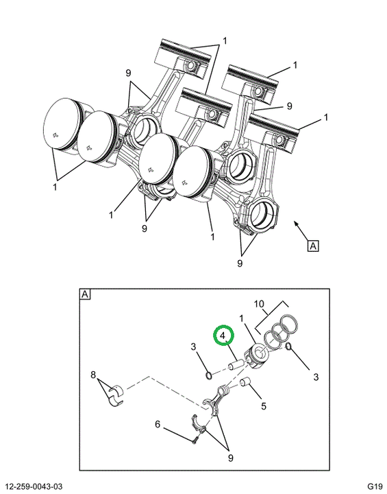 2519587C1 PIN, PISTON WRIST