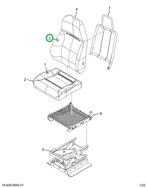 2519918C1 CUSHION,UPHOLSTERED BACK CUSHI