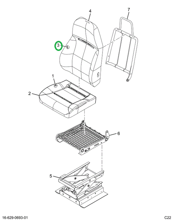 2519921C1 CUSHION,UPHOLSTERED BACK CUSHI