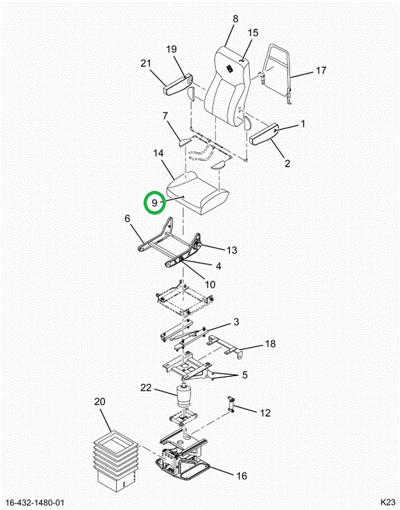 2519923C1 CUSHION,UPHOLSTERED BOTTOM CUS