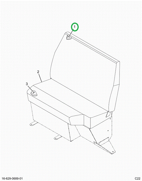 2519971C1 Cushion, Upholstered Back